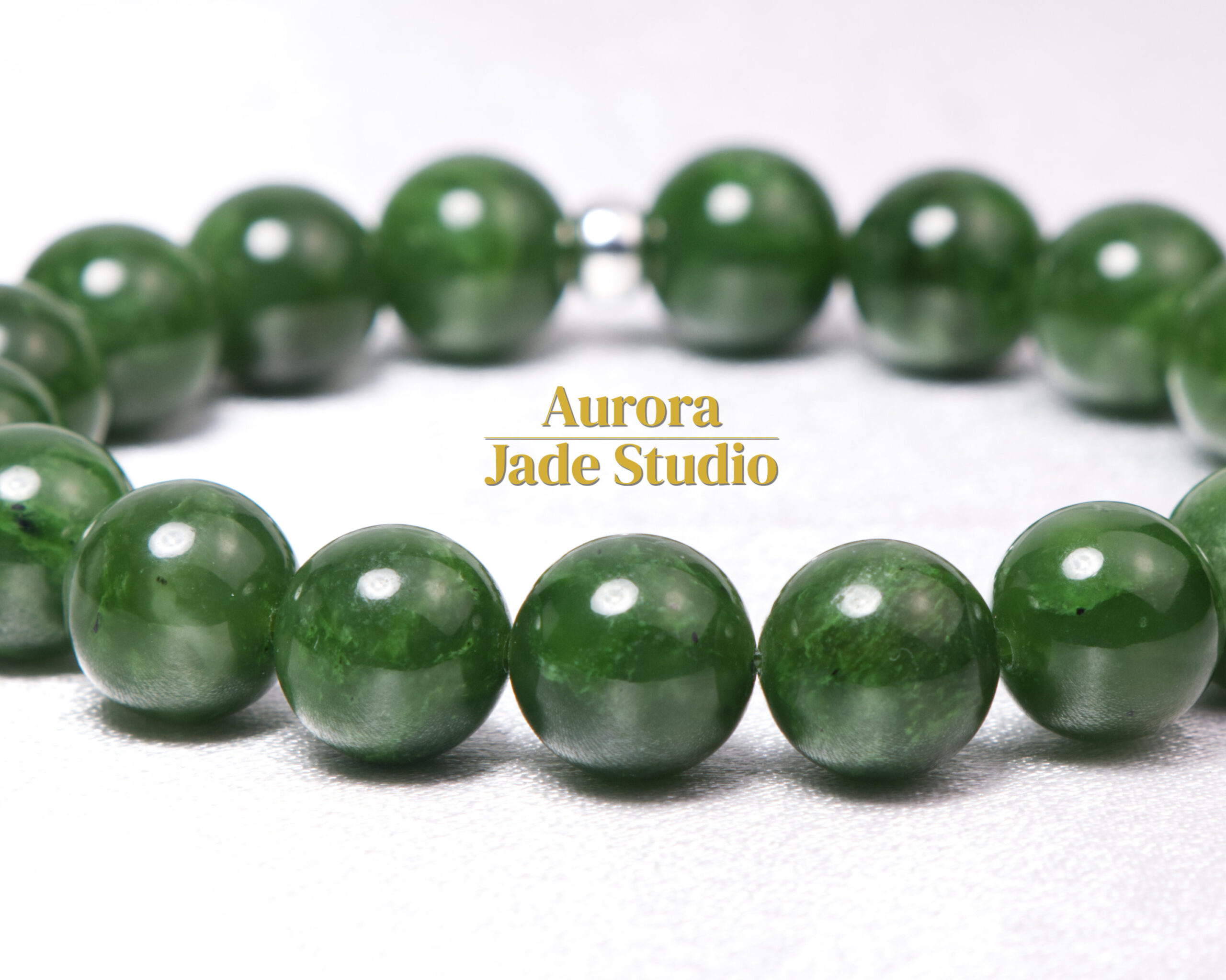 Natural Nephrite Jade Bracelet - 12mm - Image 3
