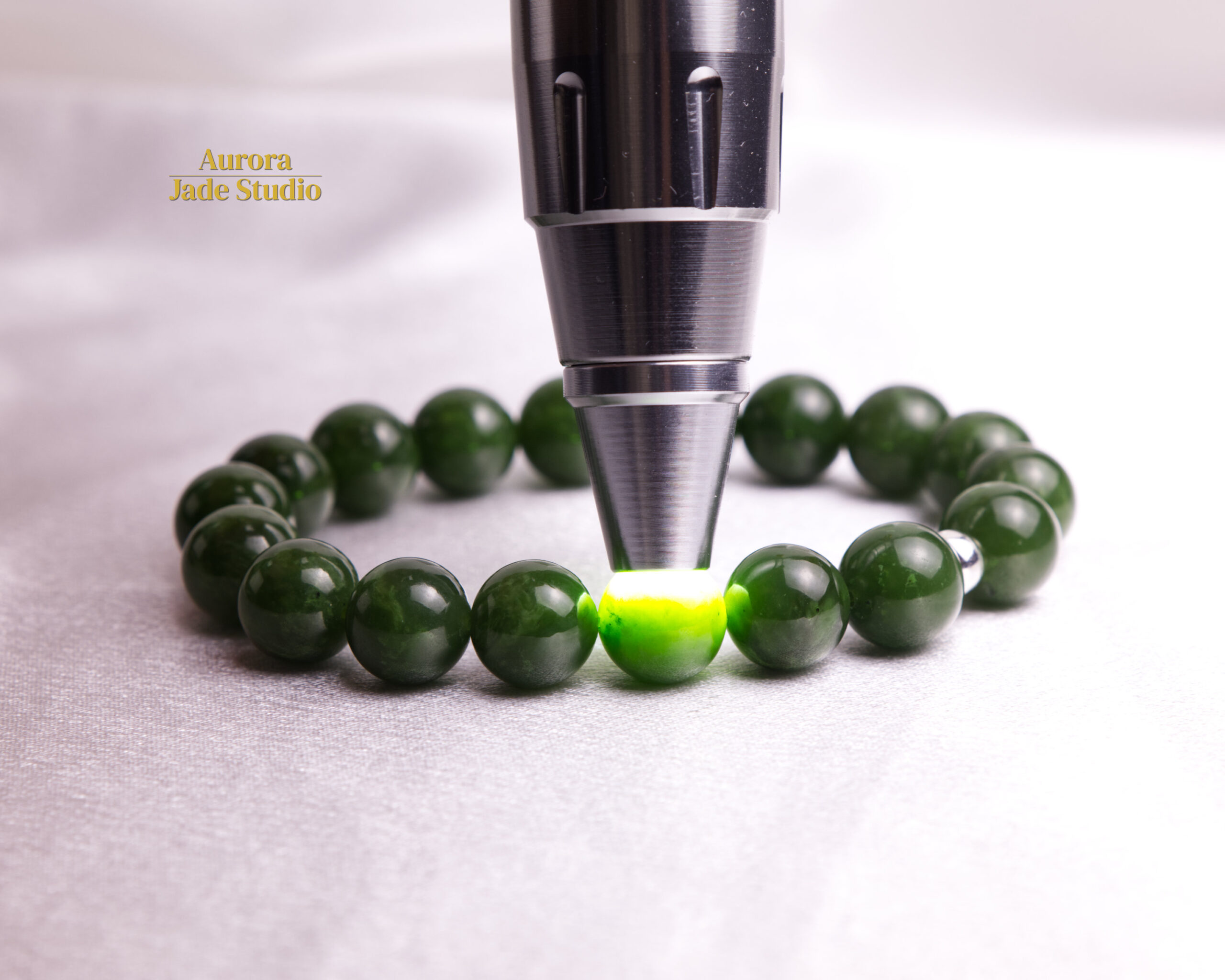 Natural Nephrite Jade Bracelet - 12mm - Image 6