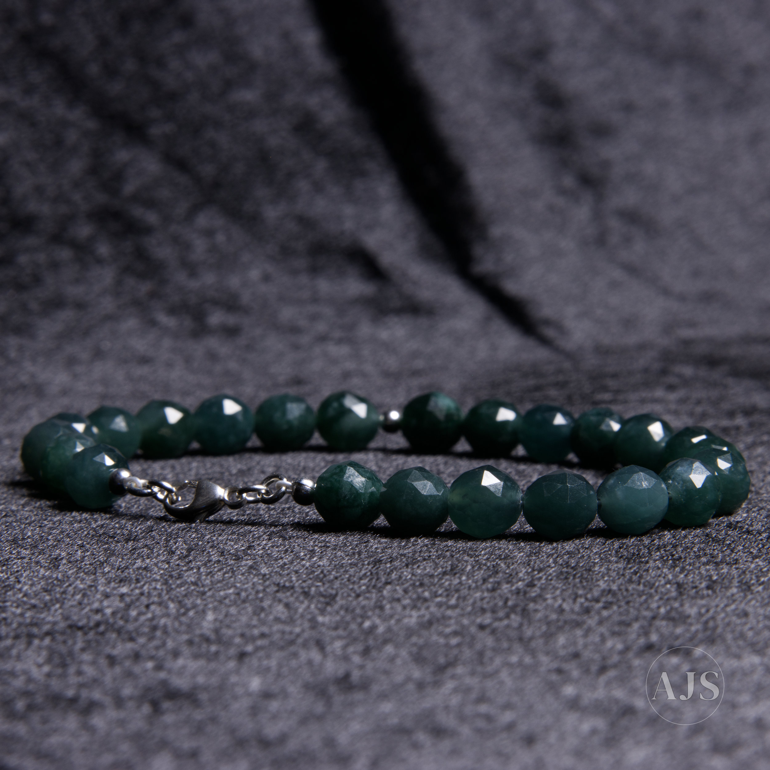 Faceted Guatemalan Jadeite Bracelet — Type A Jadeite & Sterling Silver - Image 5