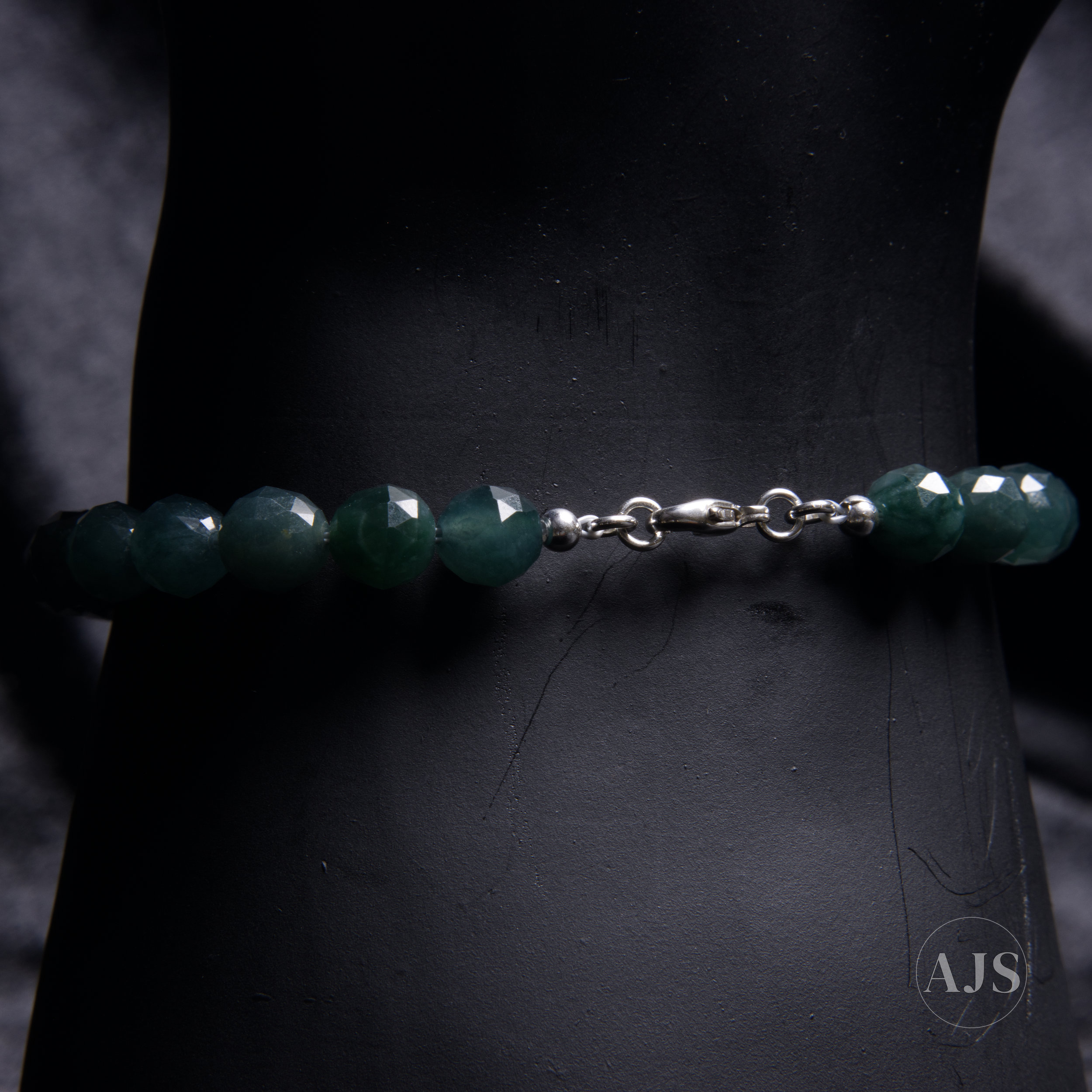 Faceted Guatemalan Jadeite Bracelet — Type A Jadeite & Sterling Silver - Image 10