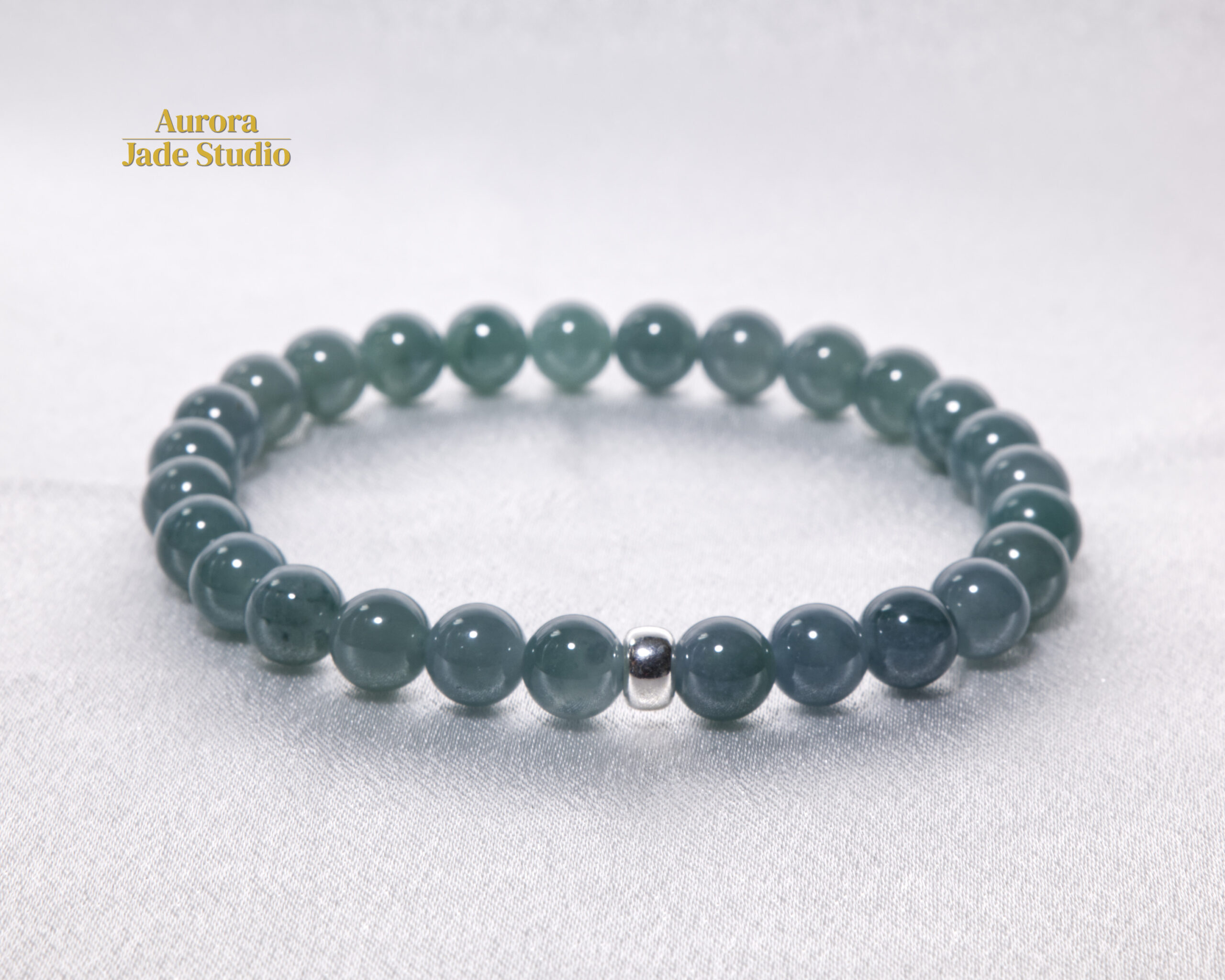 Blue Jadeite Bracelet (8mm, 8") - Image 3