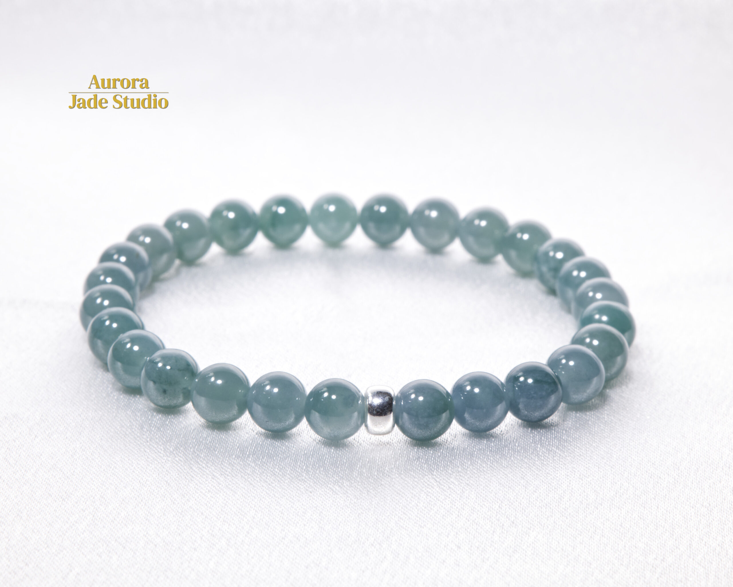 Blue Jadeite Bracelet (8mm, 8") - Image 4