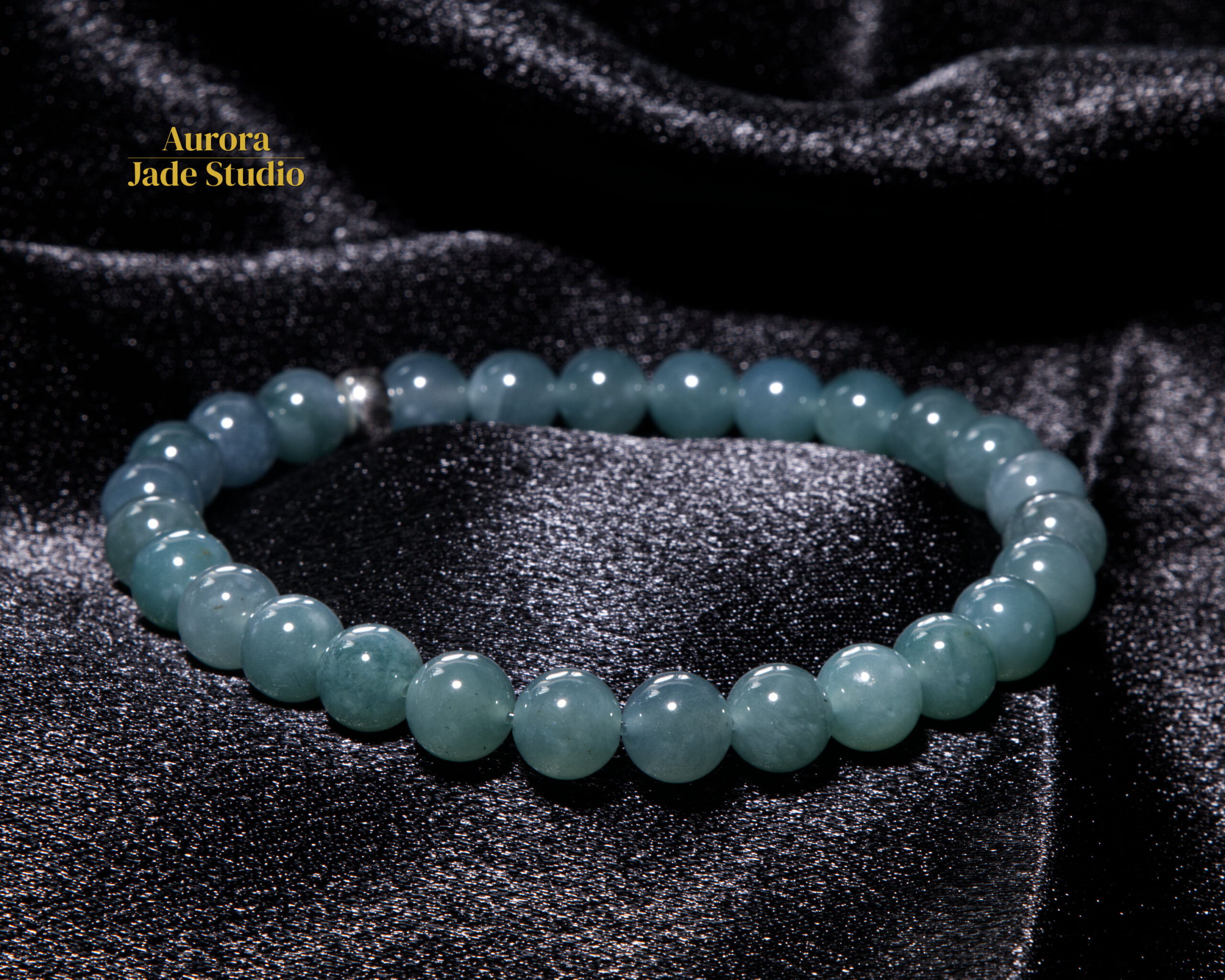 Blue Jadeite Bracelet (8mm, 8") - Image 6