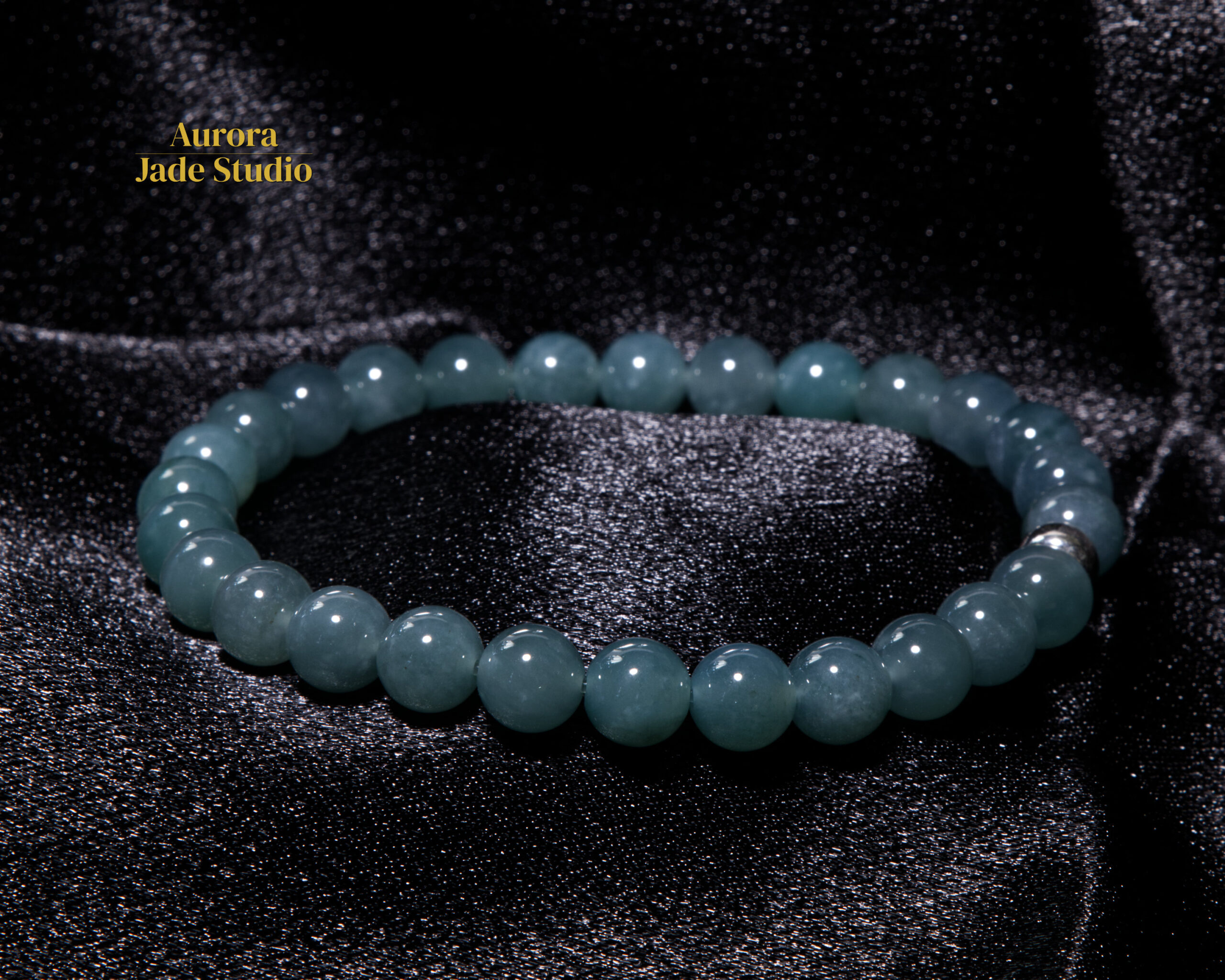 Blue Jadeite Bracelet (8mm, 8") - Image 7