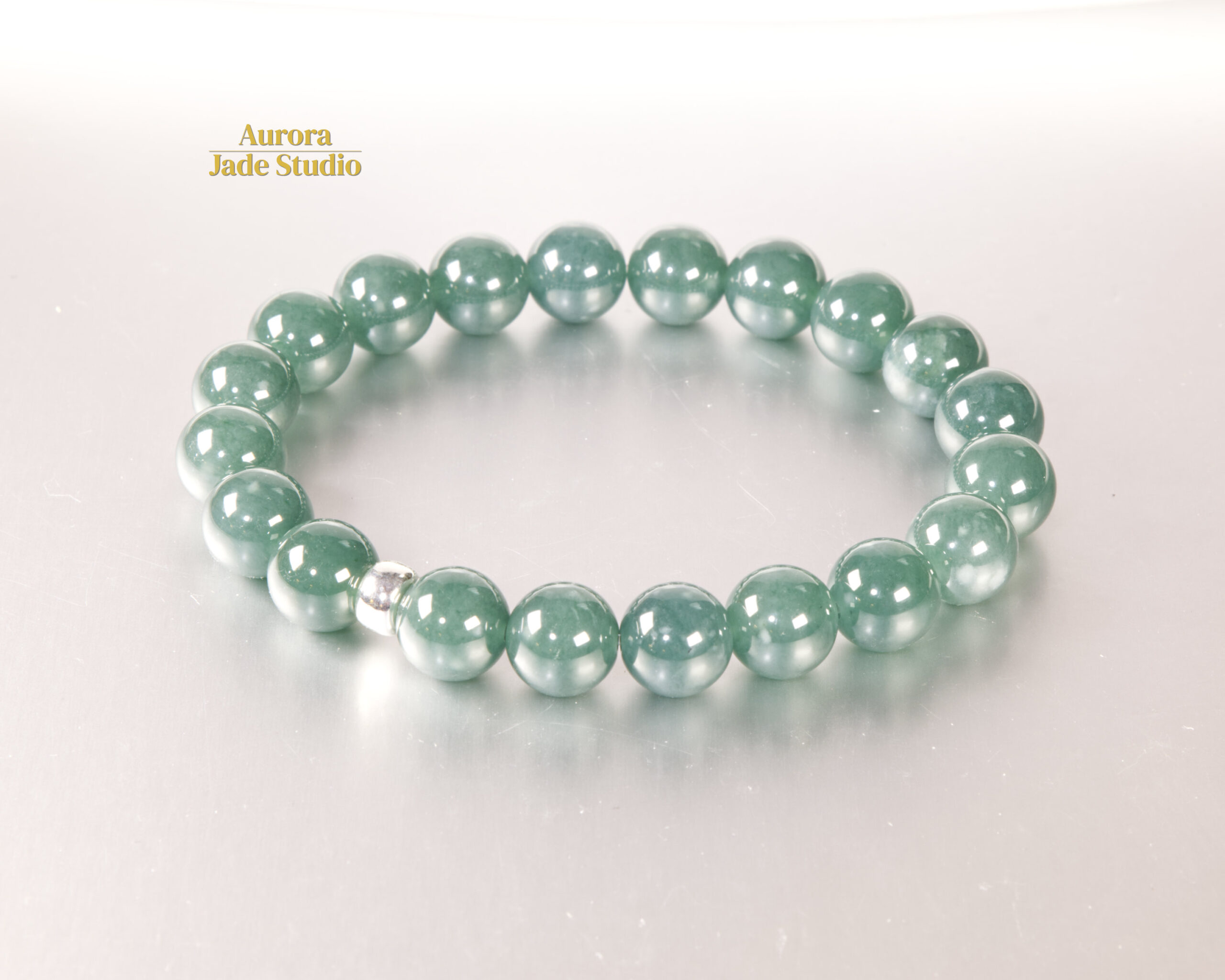 Guatemalan Blue-Green Jadeite Bracelet - Image 3