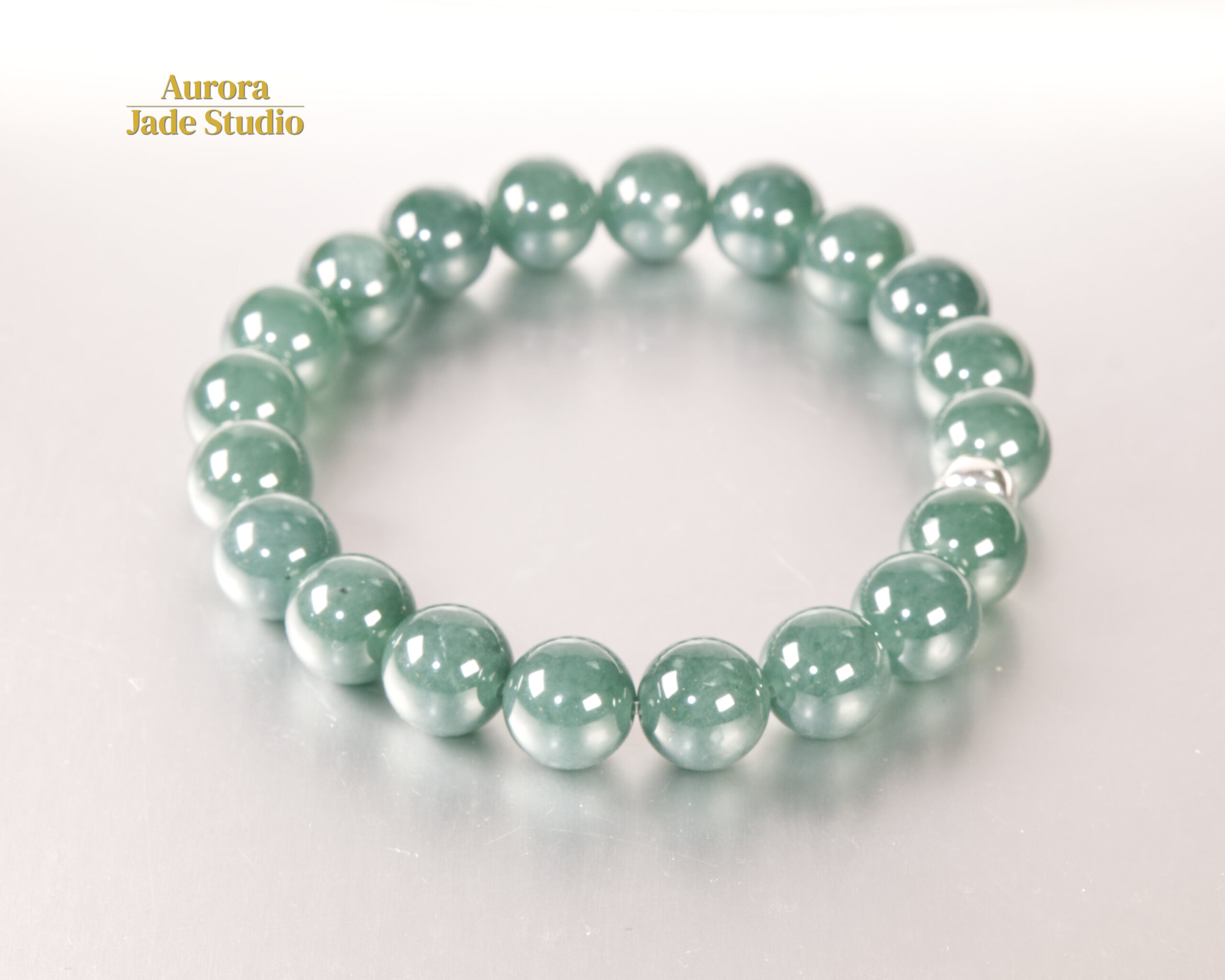 Guatemalan Blue-Green Jadeite Bracelet - Image 7