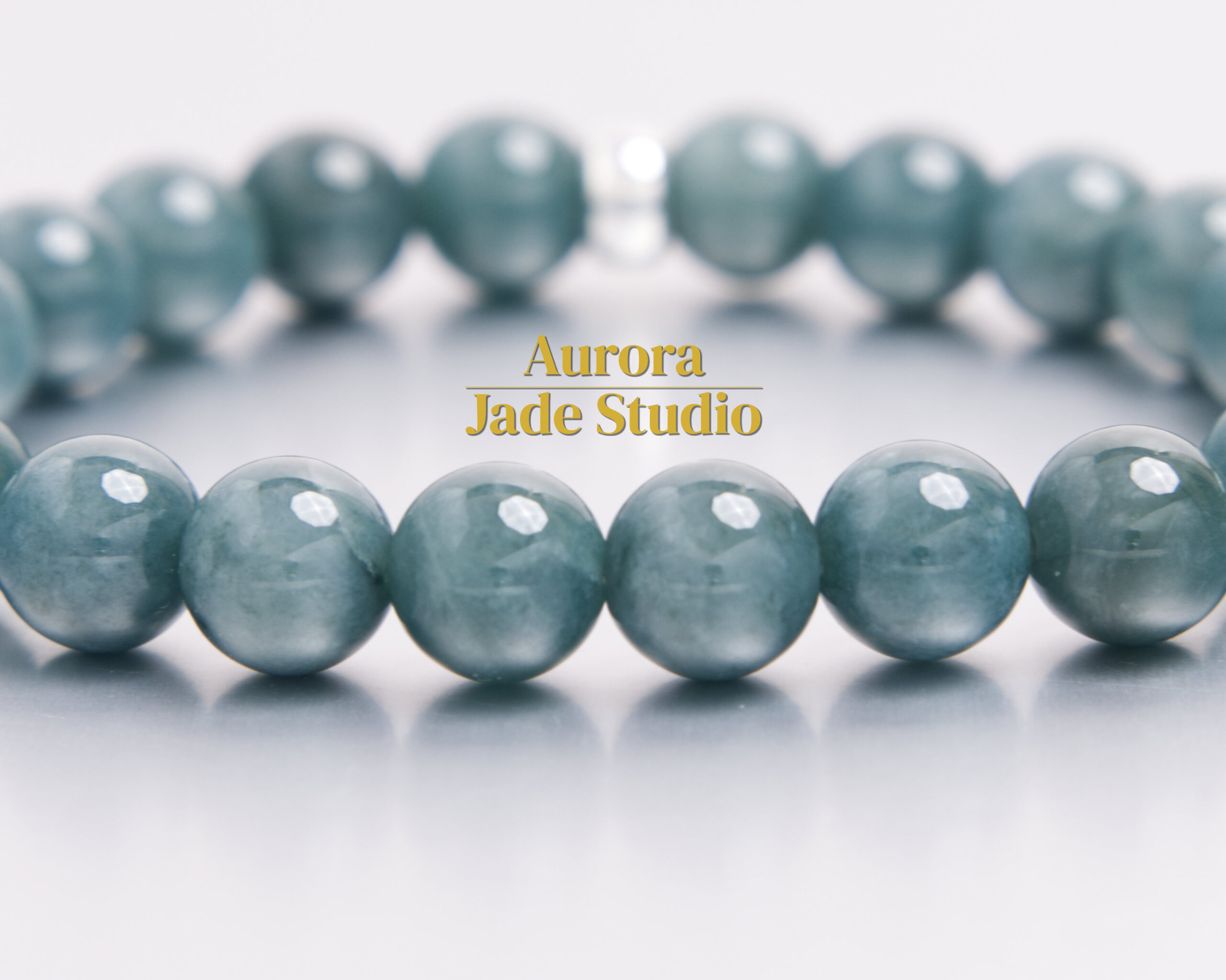 Ocean Blue Guatemalan Jadeite Bracelet 9.7mm | 8.25" | Sterling Silver Spacer | Natural Blue-Green Jade Beads - Image 10