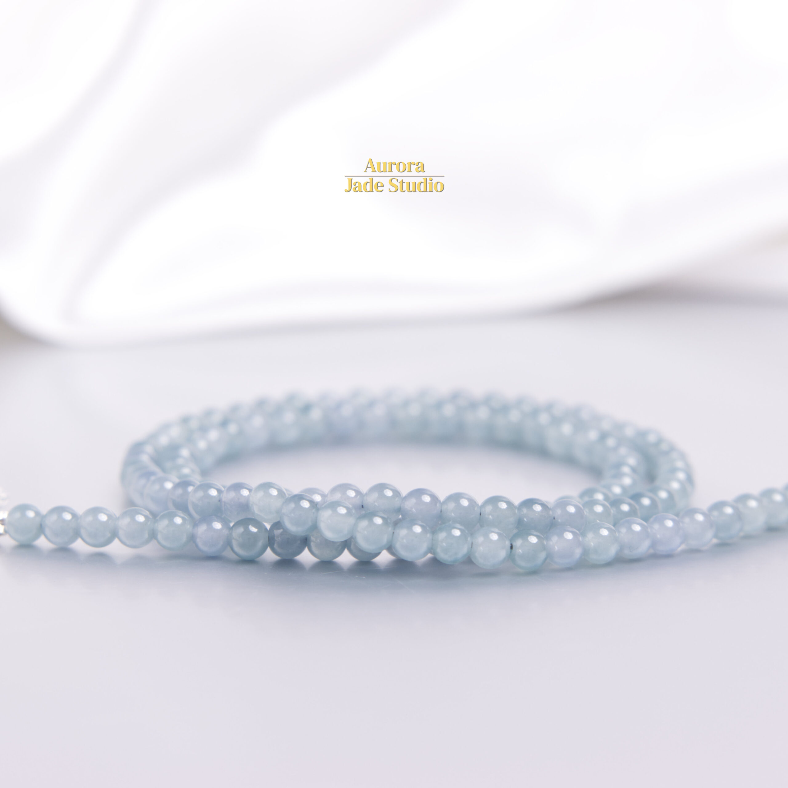 Natural Blue Guatemalan Jadeite Necklace – 4.8mm Beads – Sterling Silver Clasp – Minimalist Everyday Luxury Jewelry - Image 6