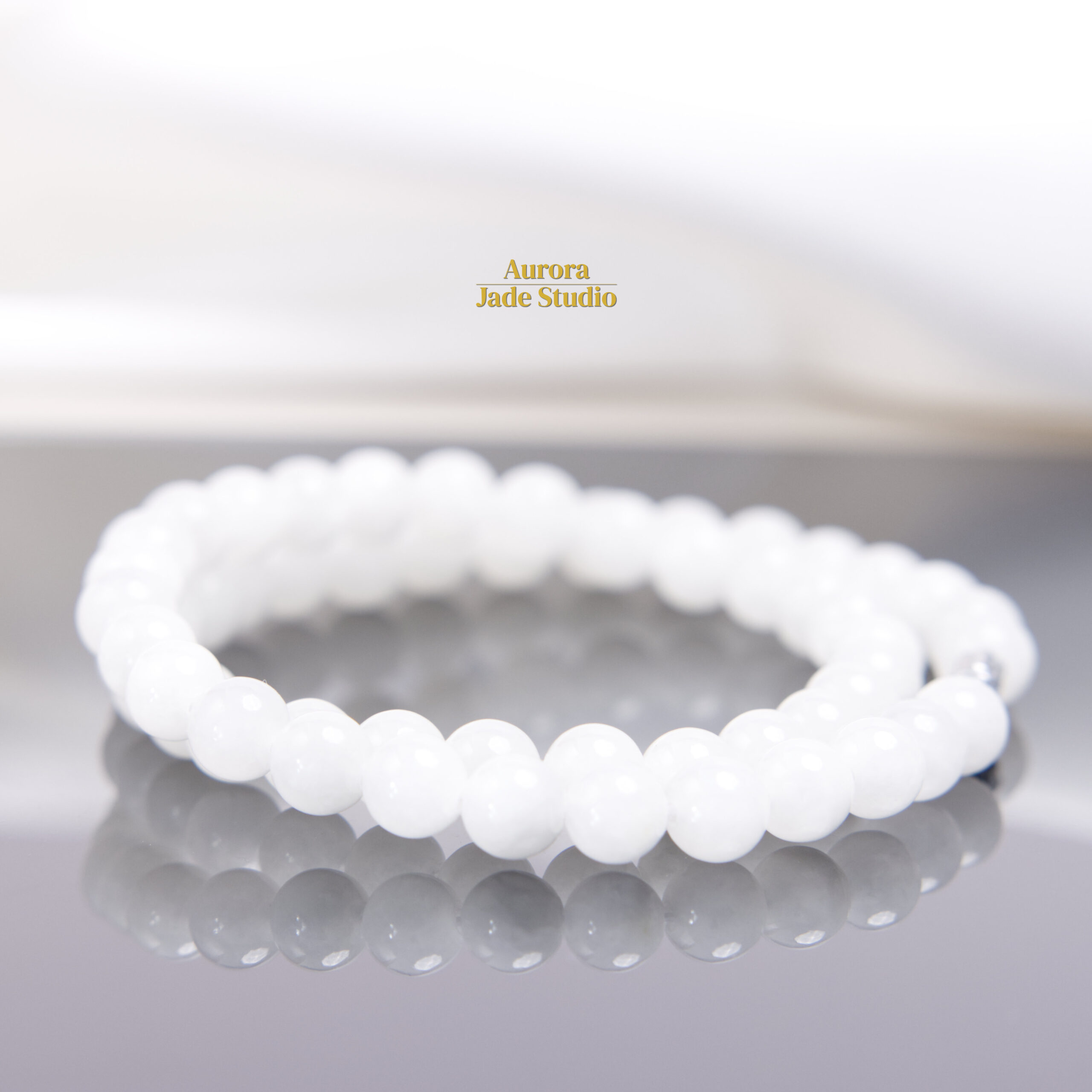 Natural White Nephrite Jade Necklace – 8mm | 17.5 Inches | Minimalist White Jade Jewelry - Image 4