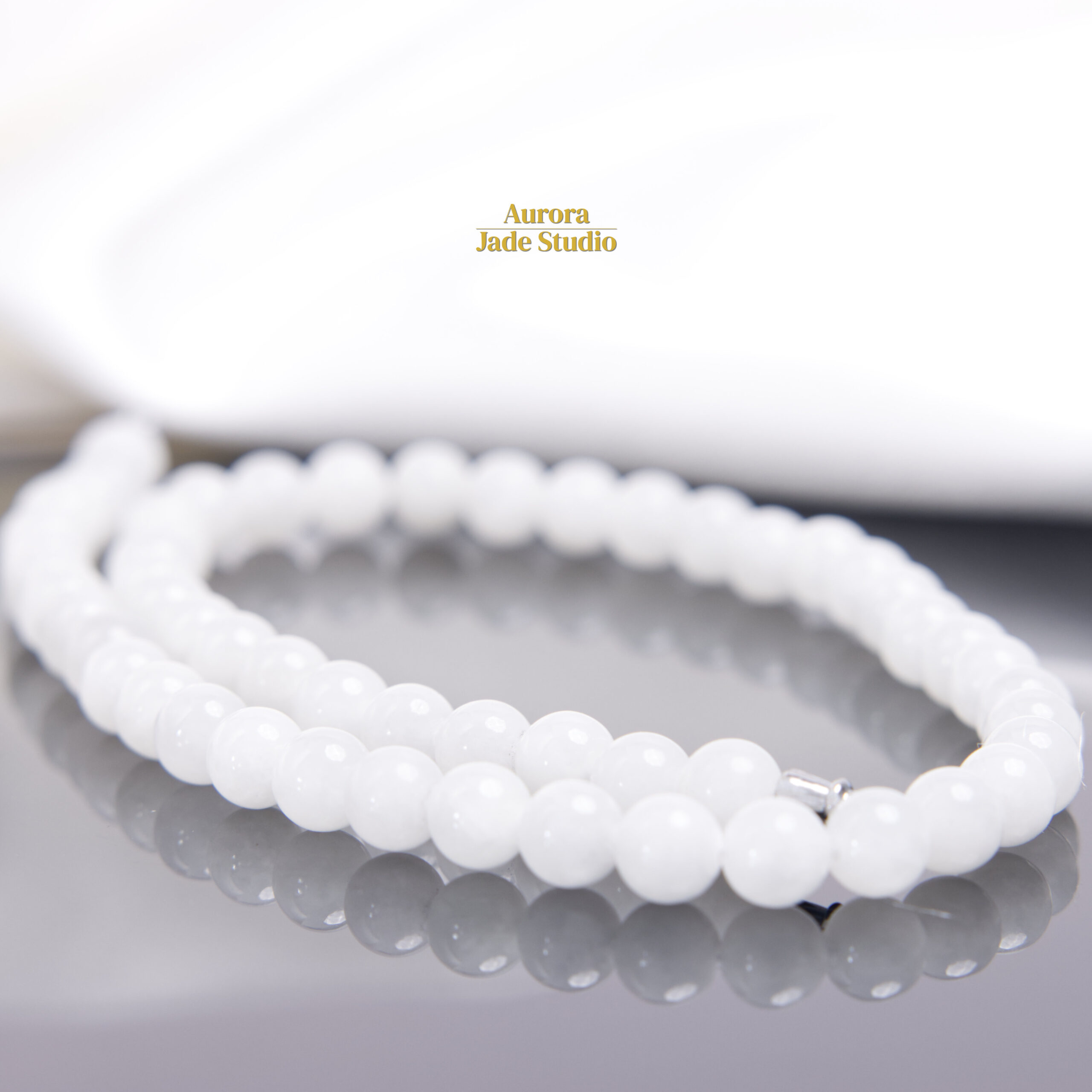 Natural White Nephrite Jade Necklace – 8mm | 17.5 Inches | Minimalist White Jade Jewelry - Image 8