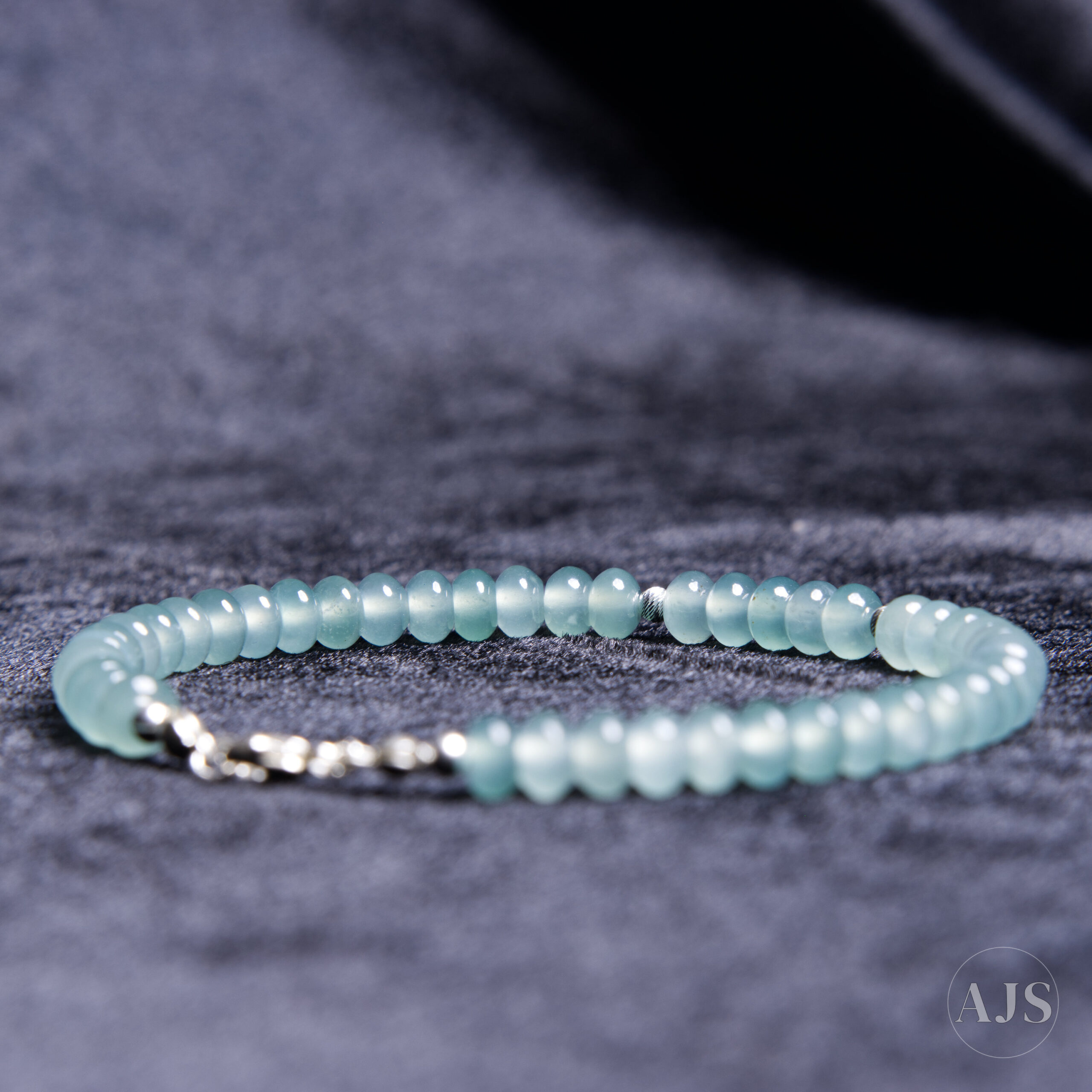 Type A Guatemalan Jadeite Bracelet – Sea-Green Rondelle Beads with GIT Report - Image 5