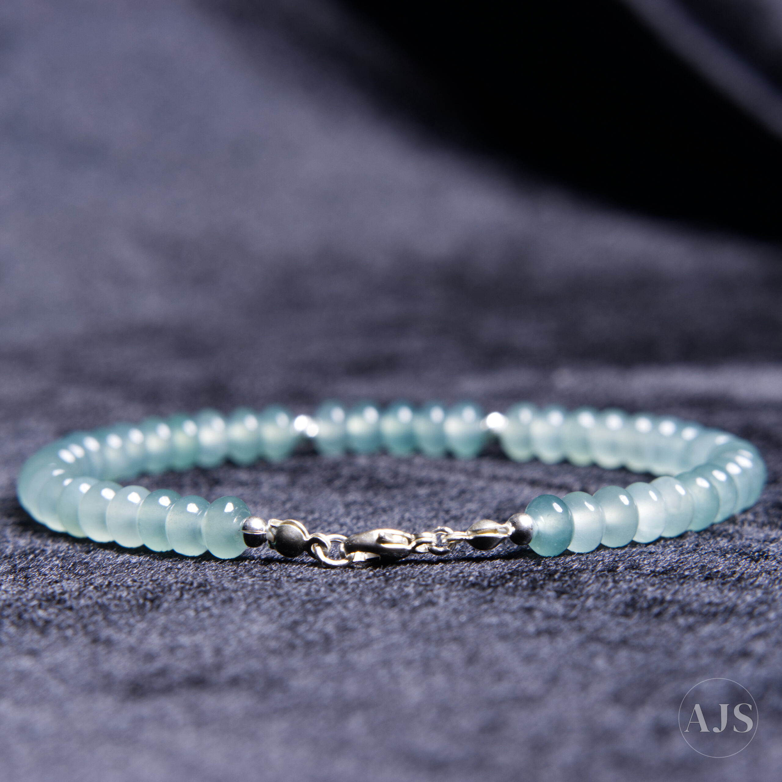 Type A Guatemalan Jadeite Bracelet – Sea-Green Rondelle Beads with GIT Report - Image 6