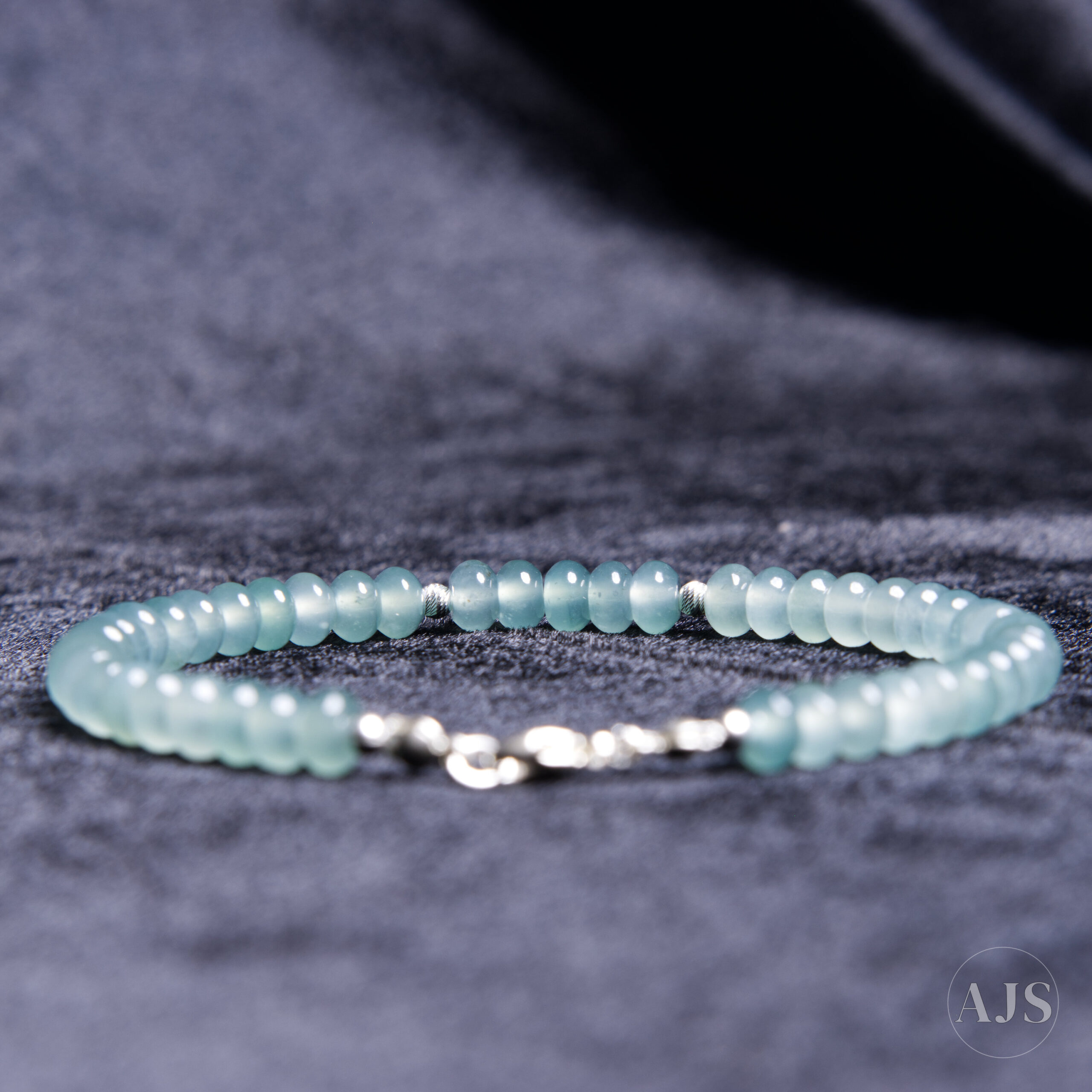 Type A Guatemalan Jadeite Bracelet – Sea-Green Rondelle Beads with GIT Report - Image 7