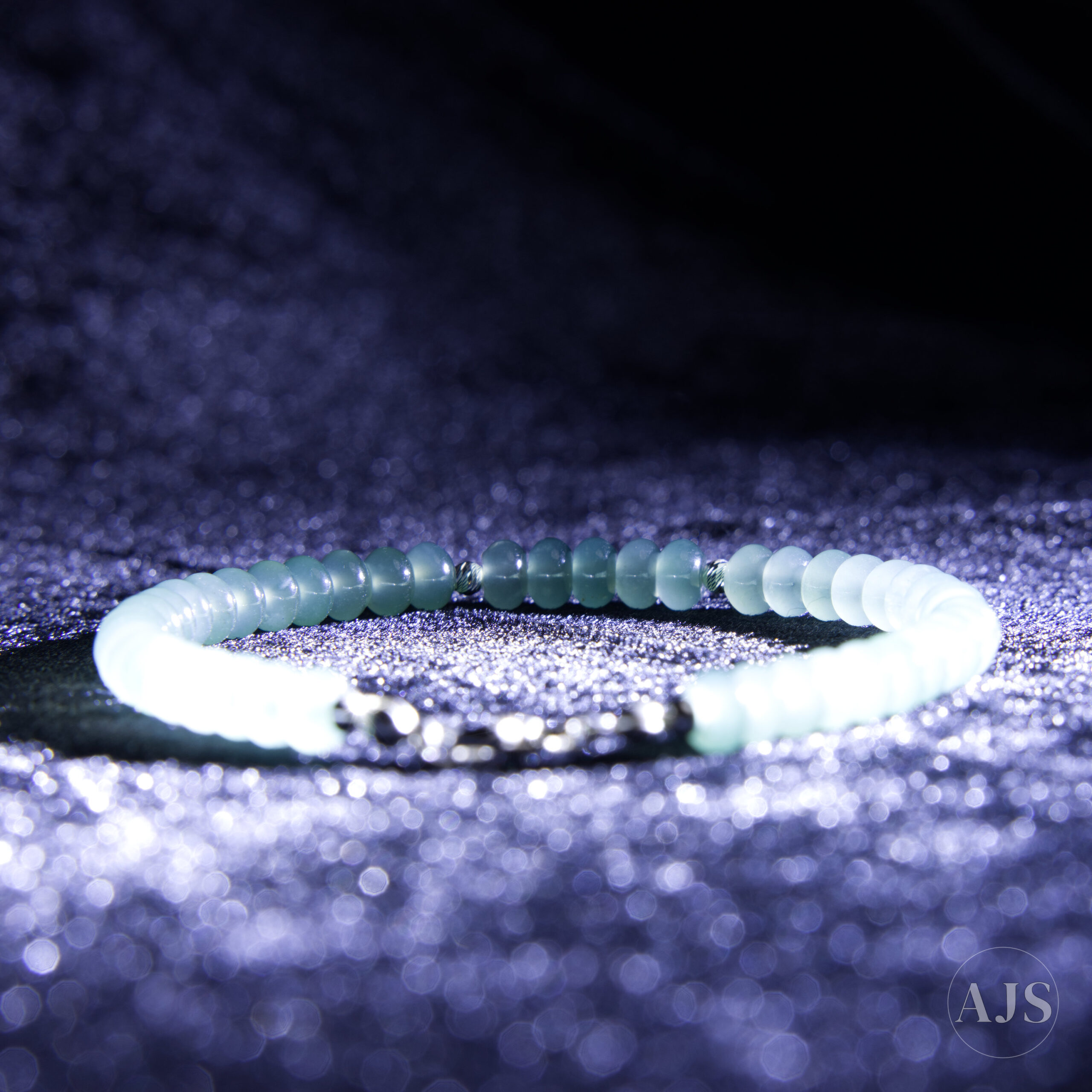 Type A Guatemalan Jadeite Bracelet – Sea-Green Rondelle Beads with GIT Report - Image 8