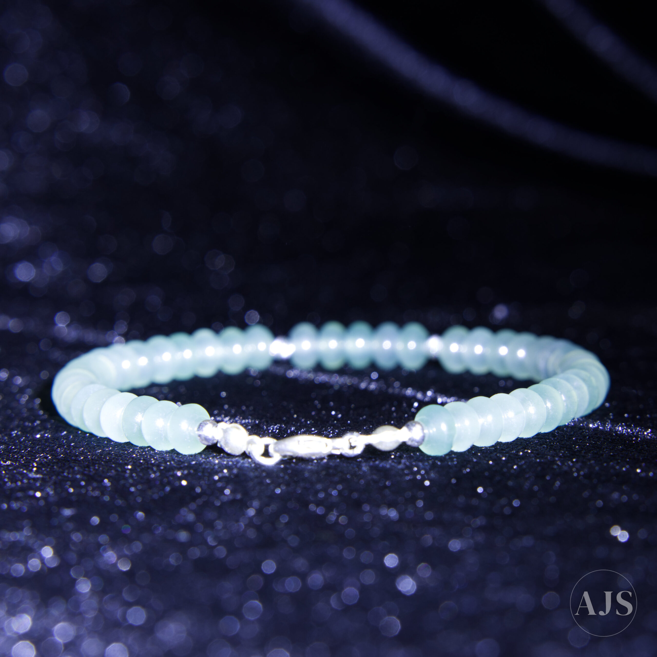 Type A Guatemalan Jadeite Bracelet – Sea-Green Rondelle Beads with GIT Report - Image 10