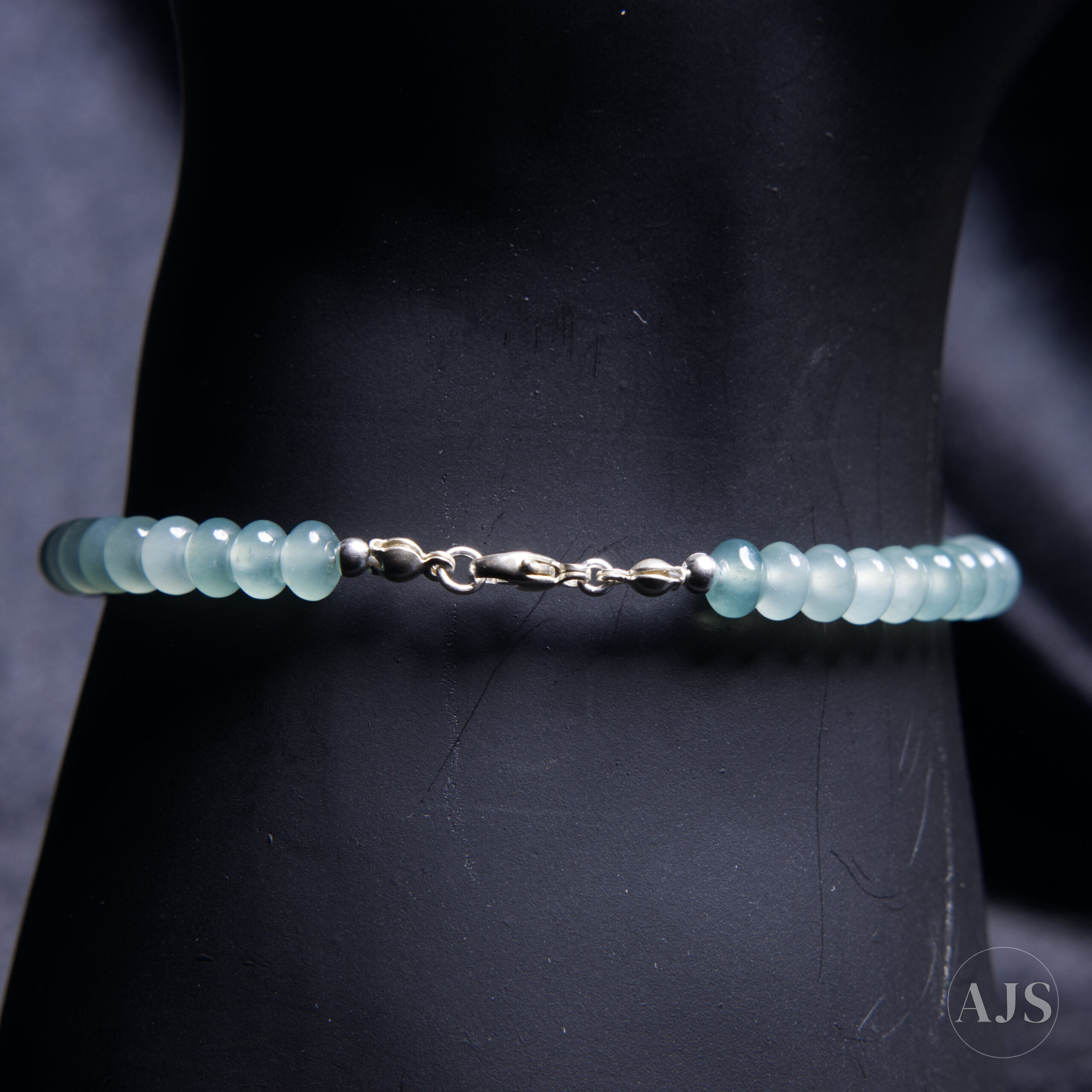 Type A Guatemalan Jadeite Bracelet – Sea-Green Rondelle Beads with GIT Report - Image 11
