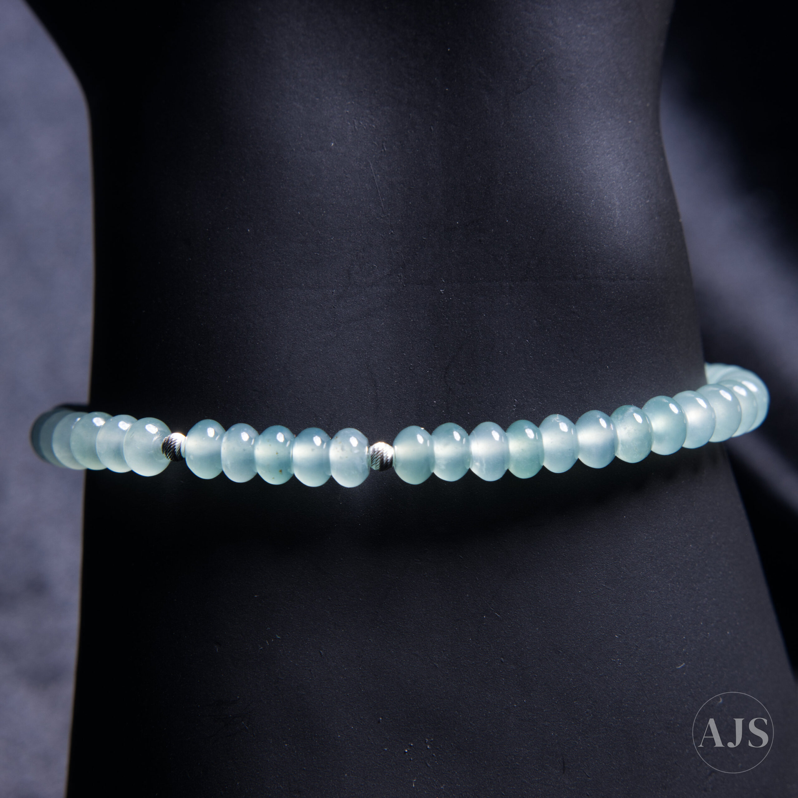 Type A Guatemalan Jadeite Bracelet – Sea-Green Rondelle Beads with GIT Report - Image 13