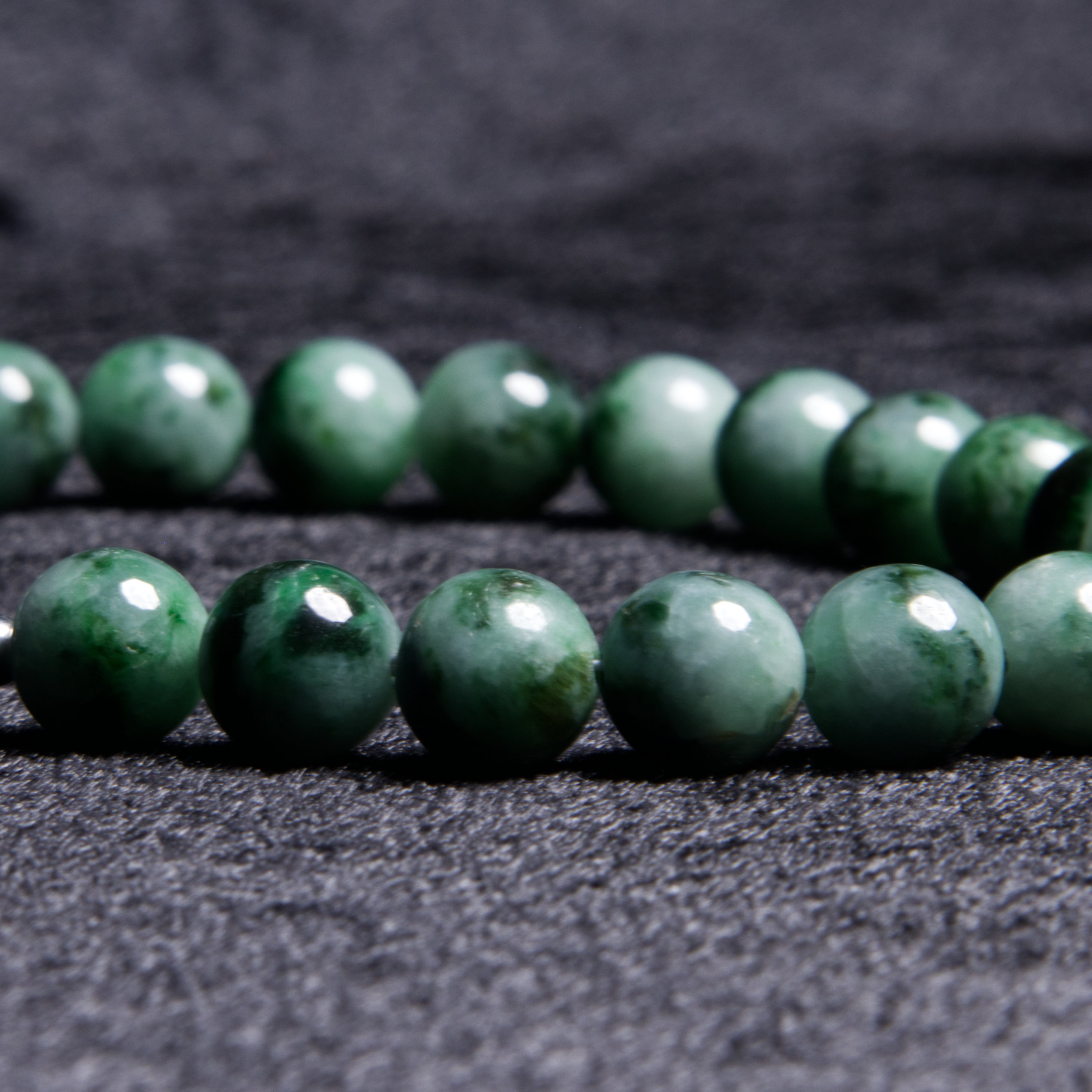 Genuine Type A Burmese Jadeite Bracelet — Natural Green Pattern, 8.4 mm - Image 6